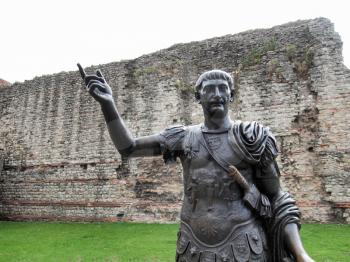 Ancient Roman monument of the Emperor Trajan London UK