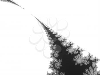 Greyscale abstract fractal illustration useful as a background
