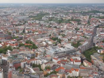 Aerial bird eye view of the city of Berlin Germany