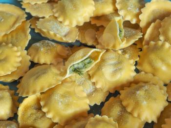 agnolotti traditional Italian pasta food filled with cheese and vegetables