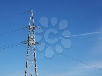 an electric power high voltage transmission line tower