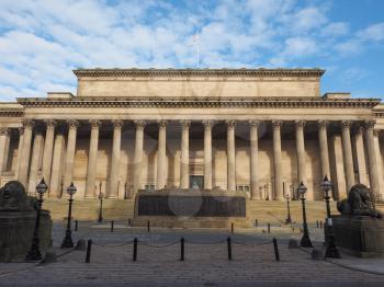 St George Hall concert halls and law courts on Lime Street in Liverpool, UK