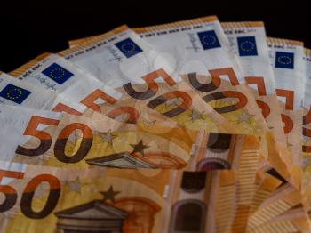 Euro banknotes money (EUR), currency of European Union