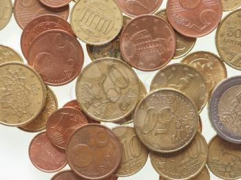 Euro coins currency of the European Union