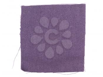 Purple fabric swatch over white background