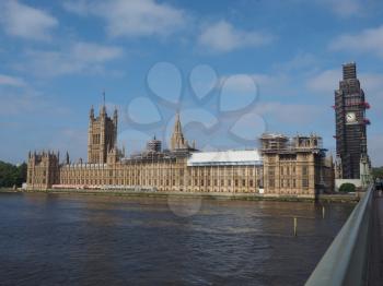 Conservation works at the Houses of Parliament aka Westminster Palace in London, UK