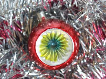 Tinsel and baubles for Christmas tree decoration
