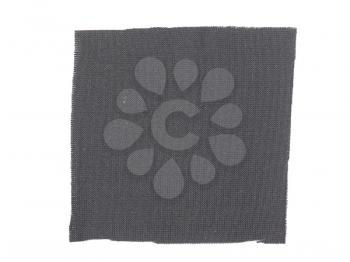 Black fabric swatch over white background