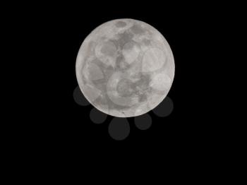 Full moon seen from a telescope from northern emisphere