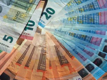 Euro banknotes money (EUR), currency of European Union useful as a background