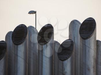 Many air vent pipes used for heating ventilation and air conditioning (hvac)