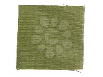 Green fabric swatch over white background