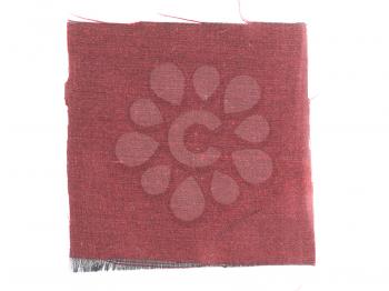 Maroon fabric swatch over white background