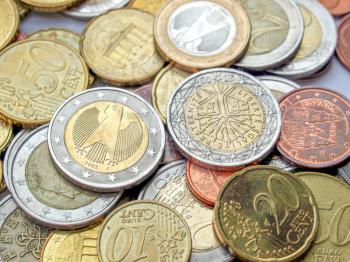 Background of Euro coins money (European currency)