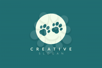 Iconic design of animal footprints. Minimalist and modern vector design suitable for community, business, and product brands.
