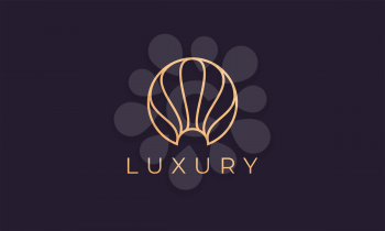 gold pearl logo template with luxurious and elegant circle shape