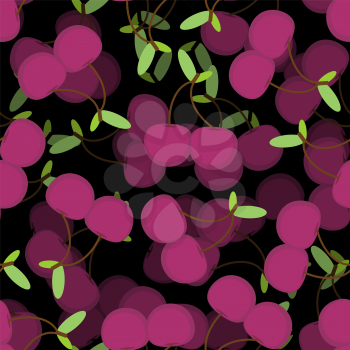 Cherry pattern seamless. Cherries background. food vector texture
