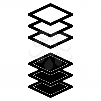 Platform layer icon vector logo, black and white version