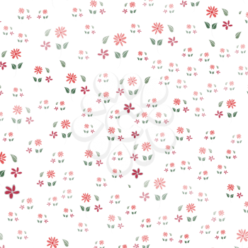 Pink red opacity daisies ditsy seamless pattern. Great for summer vintage fabric, scrapbooking, wallpaper, giftwrap. Surface pattern design.