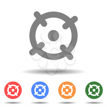 Target icon vector in simple style