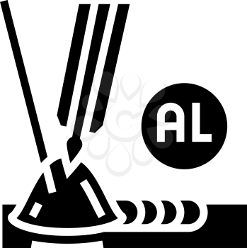 aluminum welding glyph icon vector. aluminum welding sign. isolated contour symbol black illustration