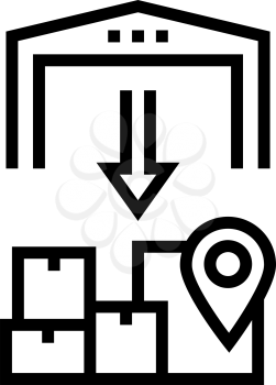 upload from storehouse line icon vector. upload from storehouse sign. isolated contour symbol black illustration