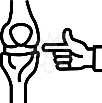 knee-joint radiology line icon vector. knee-joint radiology sign. isolated contour symbol black illustration