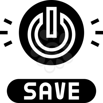 power on off button energy saving glyph icon vector. power on off button energy saving sign. isolated contour symbol black illustration