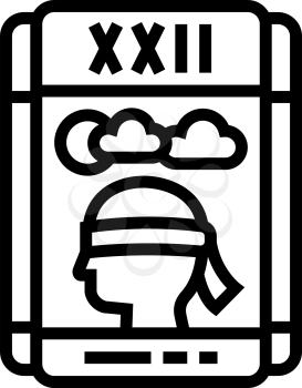 tarot cards astrological line icon vector. tarot cards astrological sign. isolated contour symbol black illustration