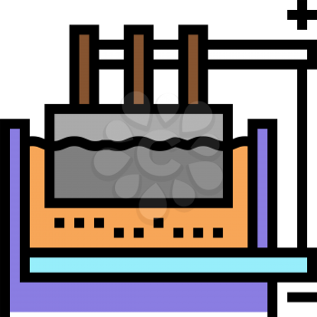 electrolysis aluminium production color icon vector. electrolysis aluminium production sign. isolated symbol illustration