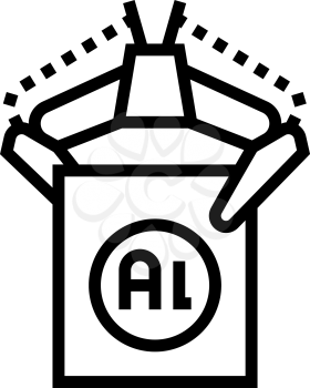 carrying aluminium production in plant line icon vector. carrying aluminium production in plant sign. isolated contour symbol black illustration