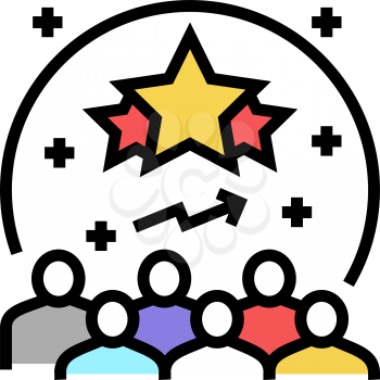 popularity reputation management color icon vector. popularity reputation management sign. isolated symbol illustration