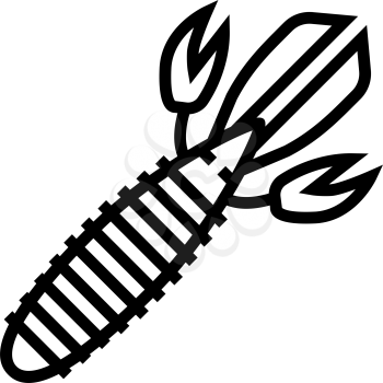 soft bait fishing accessory line icon vector. soft bait fishing accessory sign. isolated contour symbol black illustration