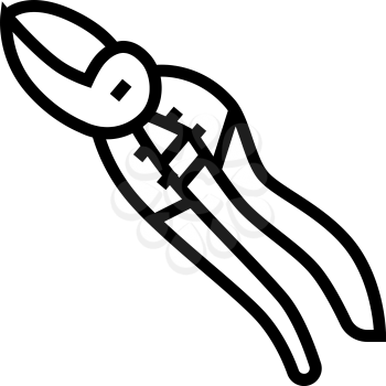 secateurs gardening tool line icon vector. secateurs gardening tool sign. isolated contour symbol black illustration