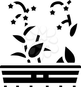 flowers gardening glyph icon vector. flowers gardening sign. isolated contour symbol black illustration