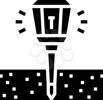 sonic repeller gardening glyph icon vector. sonic repeller gardening sign. isolated contour symbol black illustration