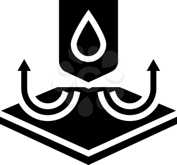 waterproof fabrics properties glyph icon vector. waterproof fabrics properties sign. isolated contour symbol black illustration