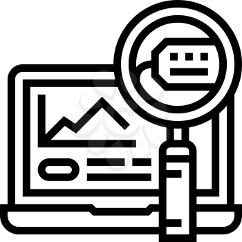 marketing research line icon vector. marketing research sign. isolated contour symbol black illustration