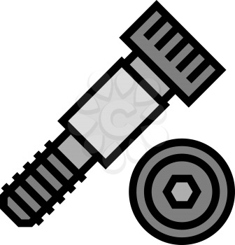 shoulder screw color icon vector. shoulder screw sign. isolated symbol illustration