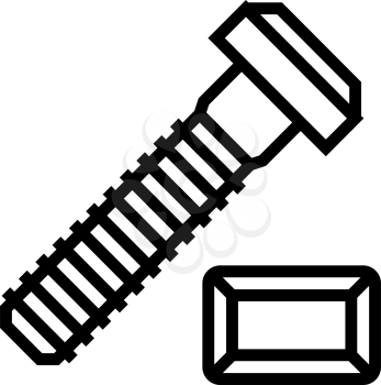 t-slot bolt line icon vector. t-slot bolt sign. isolated contour symbol black illustration