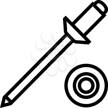 rivet screw line icon vector. rivet screw sign. isolated contour symbol black illustration