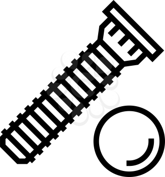press-fit stud line icon vector. press-fit stud sign. isolated contour symbol black illustration