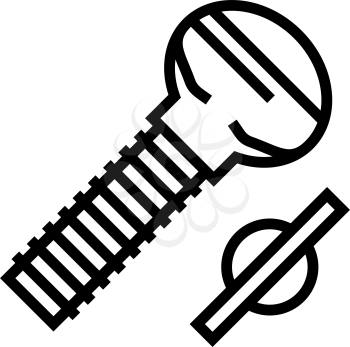 thumb screw line icon vector. thumb screw sign. isolated contour symbol black illustration