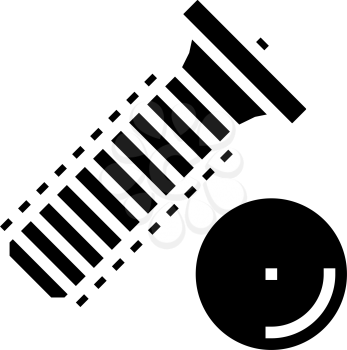 weld screw glyph icon vector. weld screw sign. isolated contour symbol black illustration