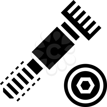 shoulder screw glyph icon vector. shoulder screw sign. isolated contour symbol black illustration