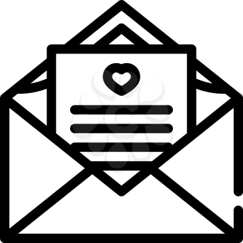 loving message letter line icon vector. loving message letter sign. isolated contour symbol black illustration