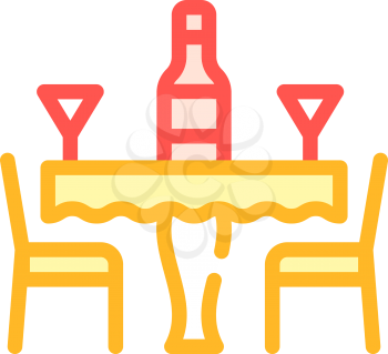romantic evening restaurant color icon vector. romantic evening restaurant sign. isolated symbol illustration