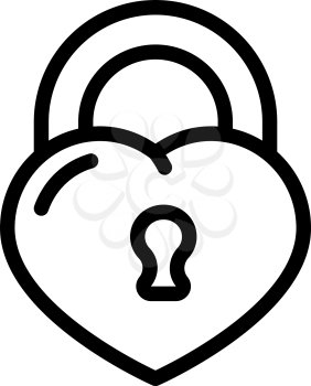 padlock in heart form line icon vector. padlock in heart form sign. isolated contour symbol black illustration