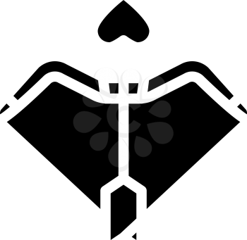 cupid bow arrow glyph icon vector. cupid bow arrow sign. isolated contour symbol black illustration