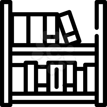 prison library line icon vector. prison library sign. isolated contour symbol black illustration